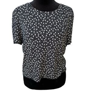 American Eagle Soft & Sexy women’s T-shirt size XL black white floral print